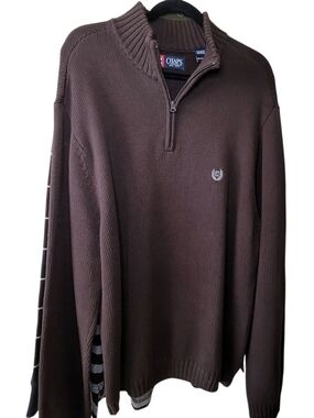 Chaps Men’s Brown Half-Zip Sweater-Vintage XXL